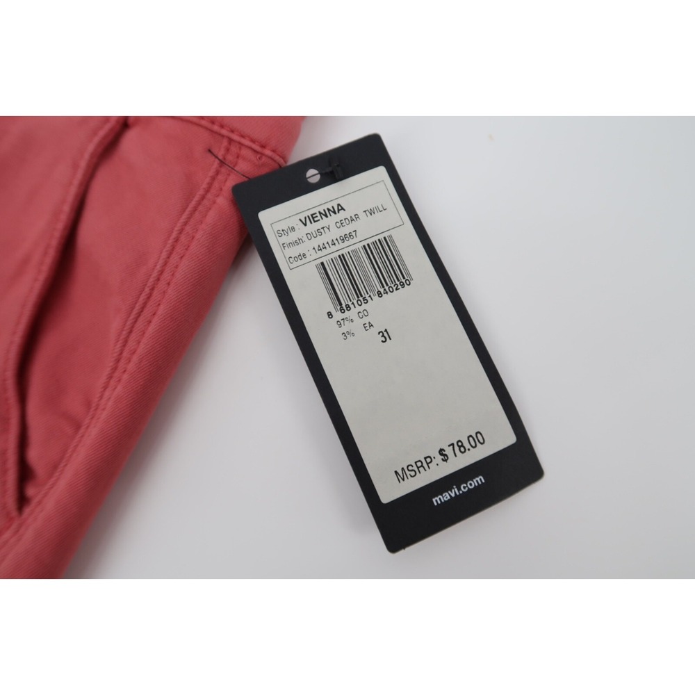 Mavi Women's Vienna Dusty Cedar Red Stretch Twill 5.5" Shorts Size 31 New - Picture 4 of 6